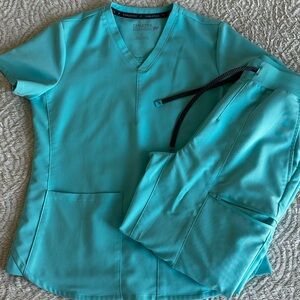 Fabletics scrubs size small (pants are small short).